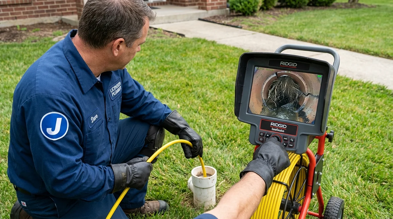 Sewer camera inspection being performed by Johns Plumbing LLC in Manawa