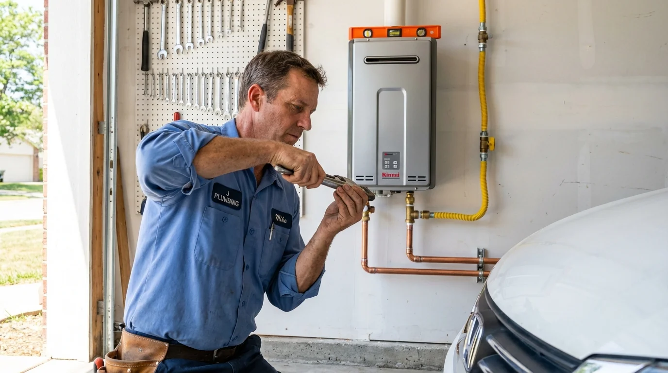 Tankless water heater installation by a Johns Plumbing LLC plumber in Manawa
